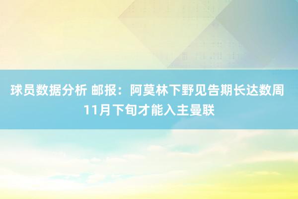 球员数据分析 邮报：阿莫林下野见告期长达数周 11月下旬才能入主曼联