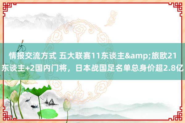 情报交流方式 五大联赛11东谈主&旅欧21东谈主+2国内门将，日本战国足名单总身价超2.8亿