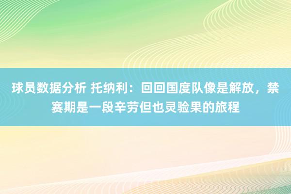 球员数据分析 托纳利：回回国度队像是解放，禁赛期是一段辛劳但也灵验果的旅程