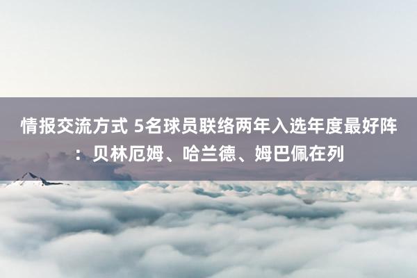 情报交流方式 5名球员联络两年入选年度最好阵：贝林厄姆、哈兰德、姆巴佩在列