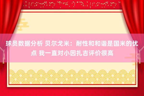 球员数据分析 贝尔戈米：耐性和和谐是国米的优点 我一直对小因扎吉评价很高