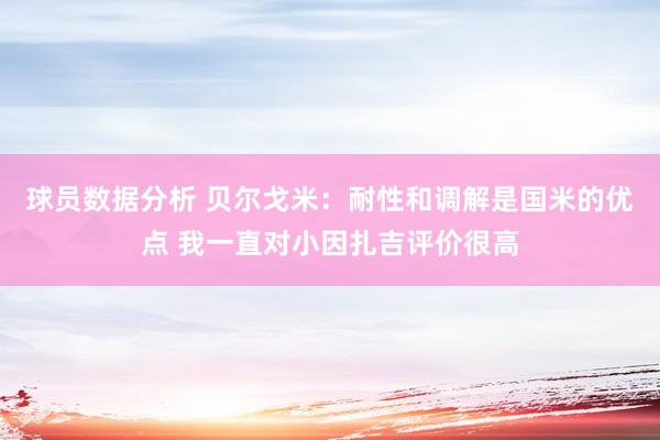 球员数据分析 贝尔戈米：耐性和调解是国米的优点 我一直对小因扎吉评价很高