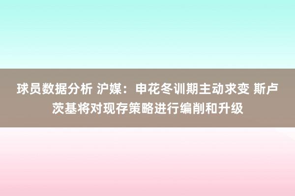 球员数据分析 沪媒：申花冬训期主动求变 斯卢茨基将对现存策略进行编削和升级