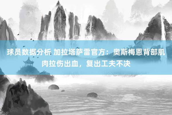 球员数据分析 加拉塔萨雷官方：奥斯梅恩背部肌肉拉伤出血，复出工夫不决