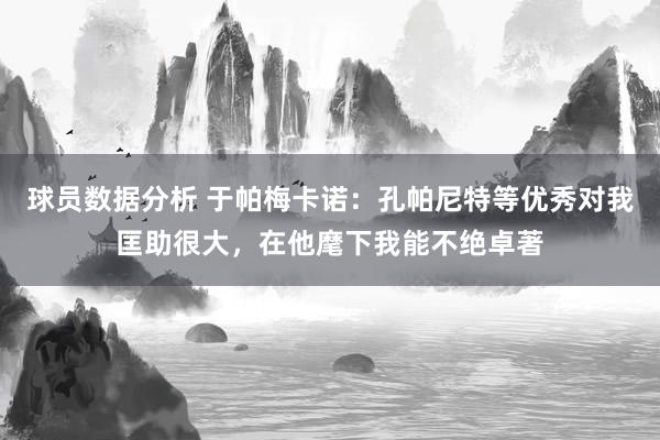 球员数据分析 于帕梅卡诺：孔帕尼特等优秀对我匡助很大，在他麾下我能不绝卓著