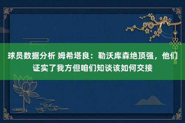 球员数据分析 姆希塔良：勒沃库森绝顶强，他们证实了我方但咱们知谈该如何交接