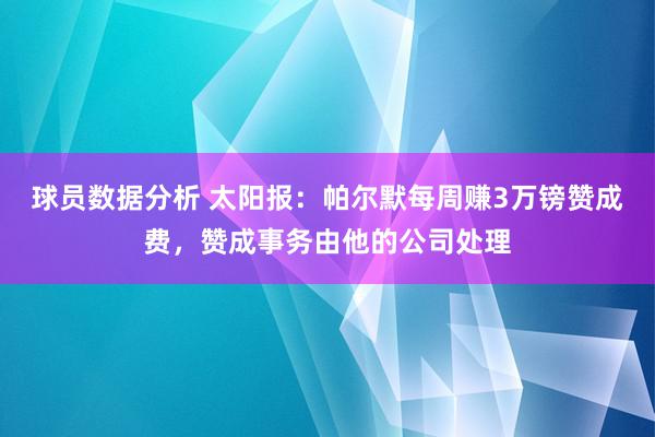 球员数据分析 太阳报：帕尔默每周赚3万镑赞成费，赞成事务由他的公司处理