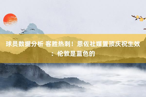 球员数据分析 客胜热刺！恩佐社媒置顶庆祝生效：伦敦是蓝色的