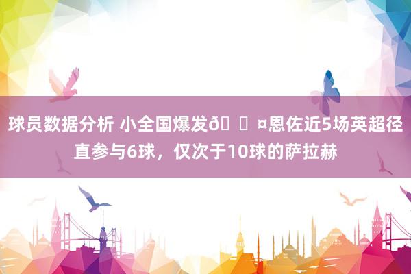 球员数据分析 小全国爆发😤恩佐近5场英超径直参与6球，仅次于10球的萨拉赫